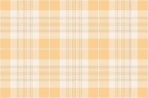 Elegant pastel plaid pattern in soft peach and cream tones. Perfect for textile designs, backgrounds, or website templates. Subtle texture adds visual interest. vector