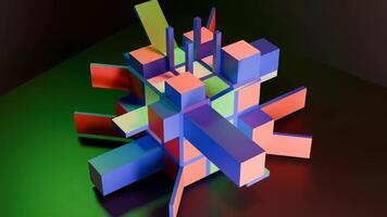 abstrato fundo com quadrados caixa comovente animação video
