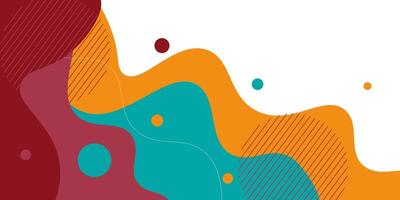 Colorful geometric business banner design. Creative banner design with wave shape and circle pattern as template. Simple design on white horizontal banner. eps10 vector