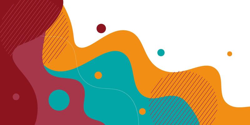 Colorful geometric business banner design. Creative banner design with wave shape and circle pattern as template. Simple design on white horizontal banner. eps10