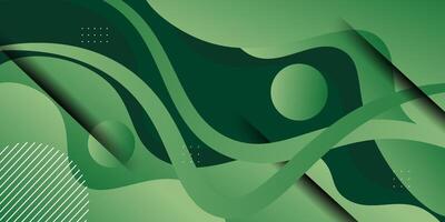 Green wave background with simple wave shapes and patterns. Simple green wave design. Modern geometric shape concept. eps10 vector