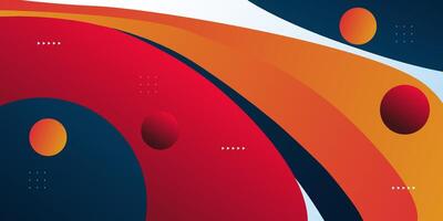 Red, orange and dark blue waves. Abstract paper cut. Abstract colorful waves. Wavy banner. Colorful geometric shapes. Eps10 vector