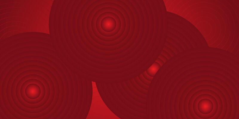 Abstract dark red background with simple 3D circles overlapping with layered red space design. Cool design. Eps10