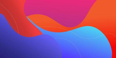 Colorful wave 3D shapes on bright background. Simple orange and blue gradient texture background design. Eps 10 vector
