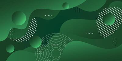Abstract geometric futuristic background with colorful dark green gradient background design. Overlapping green wavy pattern. Eps10 vector