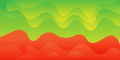 Green and orange gradient wave dynamic abstract background with wave shape. Simple style background with fresh and colorful creative elements. Eps10 vector