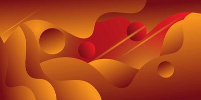 Orange geometric business banner with bright design. Creative banner design with wave shape and as template. Simple horizontal banner. Eps10 vector