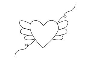 Holding heart shape with hands continuous one line drawing of outline simple illustration vector