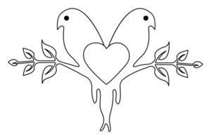 Holding heart shape with hands continuous one line drawing of outline editable stroke vector