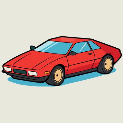 Car Illustration with Sleek and Futuristic Features