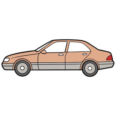 Editable Vintage Car Illustration for Retro Branding Projects
