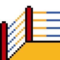 Red corner of boxing ring in pixel art style vector