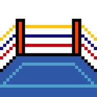 Empty boxing ring in pixel art style vector