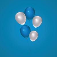 blue and white balloons on blue background vector