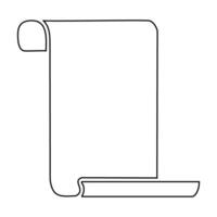 paper scroll plain old line art vector