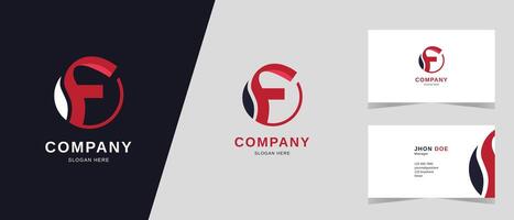 Modern minimal Initial Letter F Logo With Premium Corporate Modern Business Card Design Template for Your Company Business or Brand vector