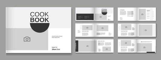 Cookbook Design template, Professional creative clean Recipe Cookbook template vector