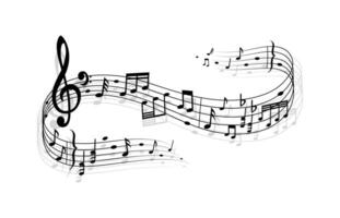 Music song wave with treble notes and clef symbol vector