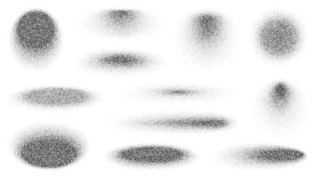 Circle and oval spray noise grain figures vector