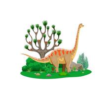Brachiosaurus prehistoric dinosaur character vector