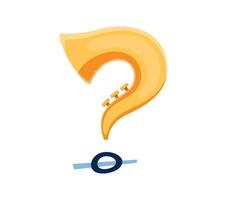 Saxophone musical instrument font question mark vector
