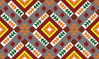 pattern geometric designs with orange,red and white on gray background , design for fabric or various pattern printing works. vector