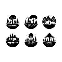 Deforestation Design with and Linocut Silhouette vector
