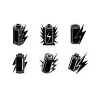 Charging Battery and Linocut Silhouette Design vector