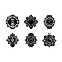 Timepiece Graphic - and Linocut Silhouette Design vector