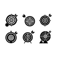 Target and Goal Icon - and Linocut Silhouette Design vector