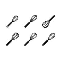 Whisk Icon - and Linocut Silhouette Design vector