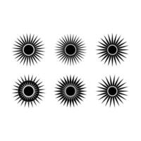 Sun Rays Collection - and Linocut Silhouette Design vector
