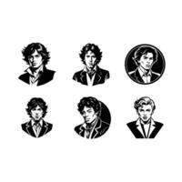 Timeless Icon and Linocut Silhouette Design vector