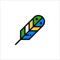 A colorful feather icon on a white background vector
