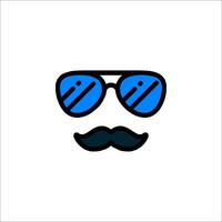A mustache and sunglasses icon vector