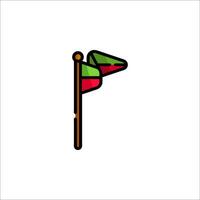 A flag with a red and green flag on it vector