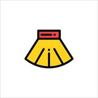 A yellow skirt with red trim on it vector