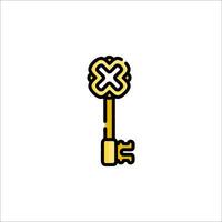 A golden key icon on a white background vector