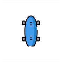 A skateboard icon in a flat style vector