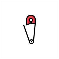 A red and white pin with a red handle vector