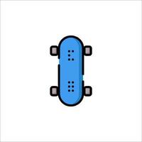 A skateboard icon in a flat style vector