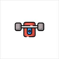 A skateboard with a red and blue handle vector