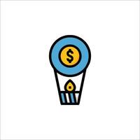 A light bulb with a dollar sign on it vector