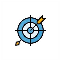A target with an arrow in the center of it vector