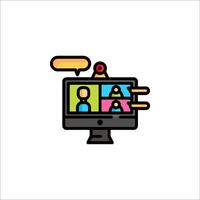 A computer screen with a person on it vector