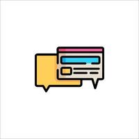 A chat box icon with a message on it vector