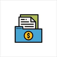A folder with money and documents on it vector