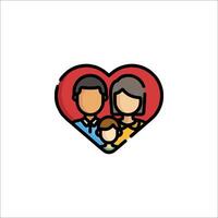 A family icon with a heart shape vector