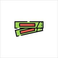 A green and red pencil with a red line on it vector