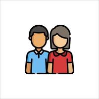 A couple is standing in front of a white background vector